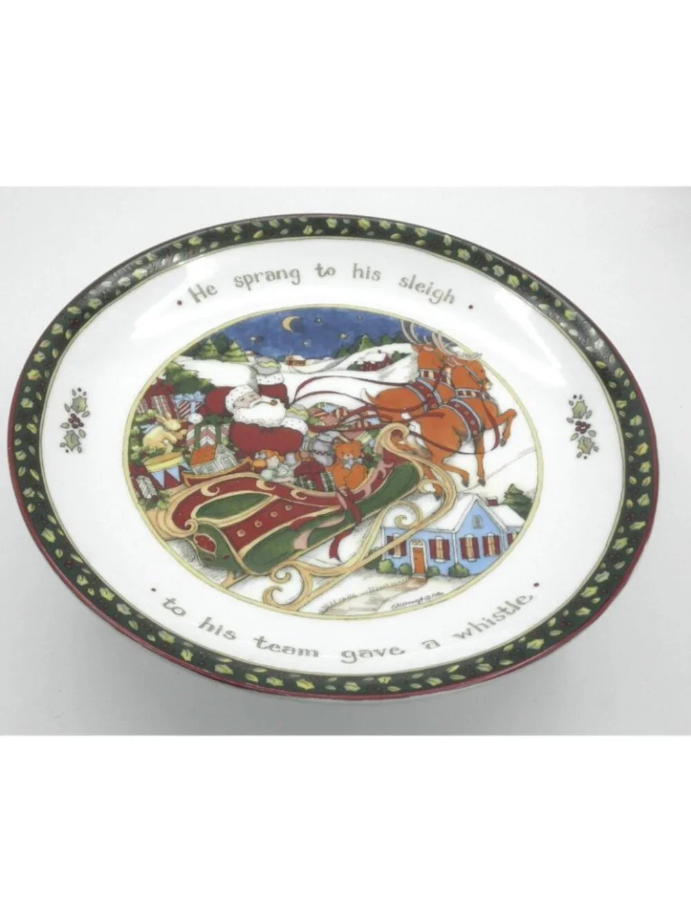 Portmeirion Studio A CHRISTMAS STORY 10 -1/4 In Pedestal Cake Stand Susan Winget